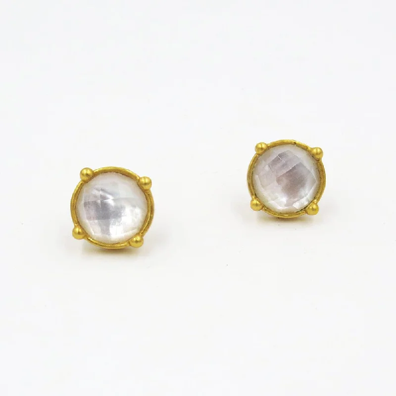 Women’s vintage stud earrings-Clear Crystal Honey Stud Earrings