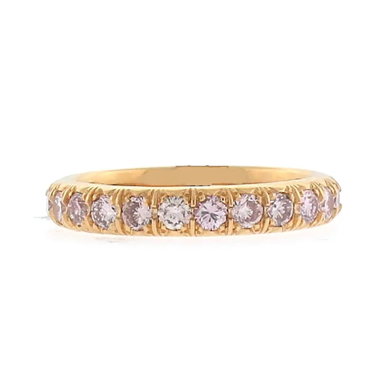 Women’s three-stone engagement ring-Artisan Pave Diamond Band