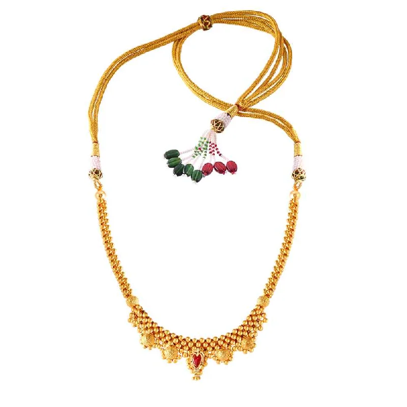 Women’s twisted gold necklace-22k Gold Thusi Necklace For Bridal