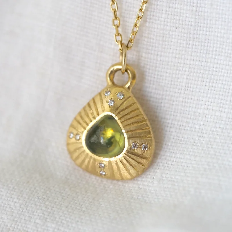 Women’s coin necklace-Sapphire Ray Necklace