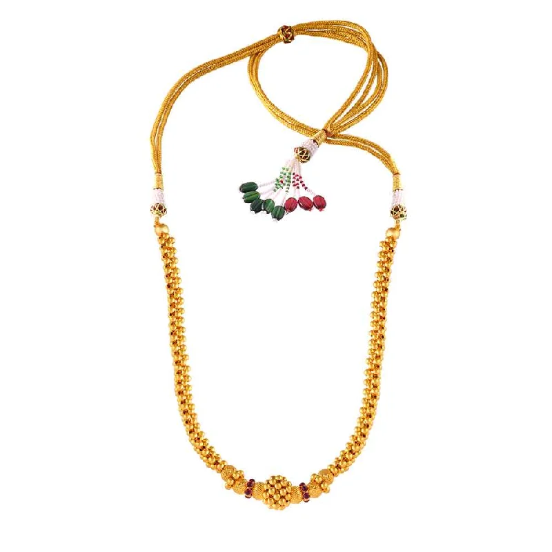 Women’s crystal pendant necklace-Elite Charming 22k Gold Thusi Necklace