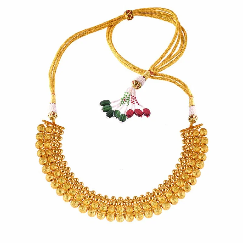 Women’s sparkling necklace-Amazing 22k Gold Statement Designer Necklace For Women From Tushi Collection