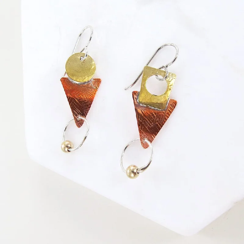 Women’s birthstone earrings-Puzzle Geo Earrings