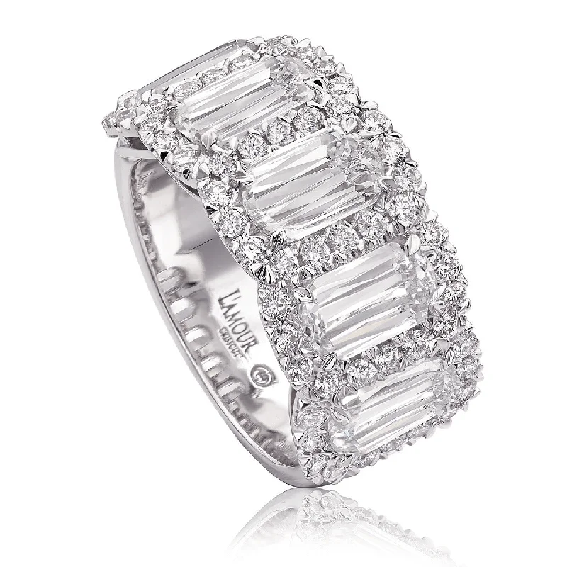 Women’s cushion-cut engagement ring-L'Amour Crisscut Diamond Anniversary Band