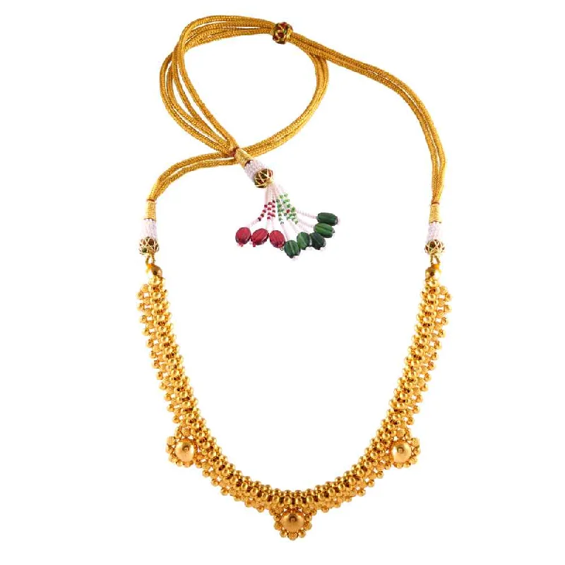 Women’s precious stone necklace-22k Yellow Gold Thusi Necklace For Women