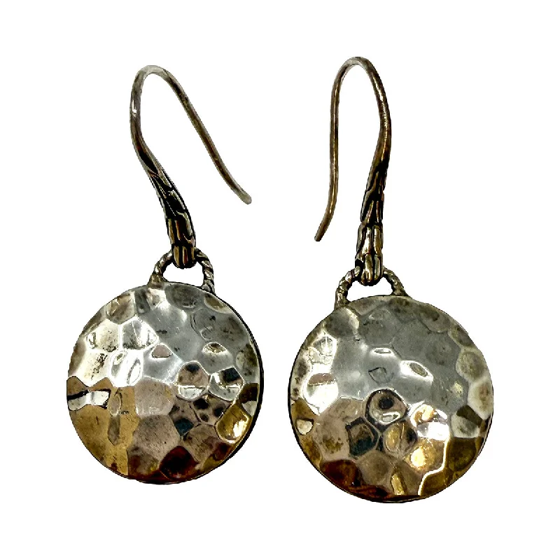 Women’s stud earrings-John Hardy Hammered Round Drop Earrings