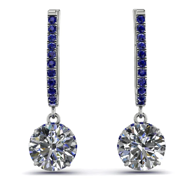 Women’s custom earrings-Diamond Dangle Earrings With Hidden Halo - Adaline No. 63