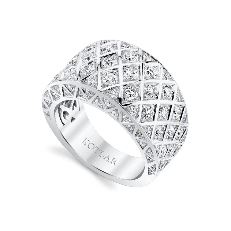 Women’s eternity diamond engagement ring-Criss Cross Artisan Pave Diamond Band