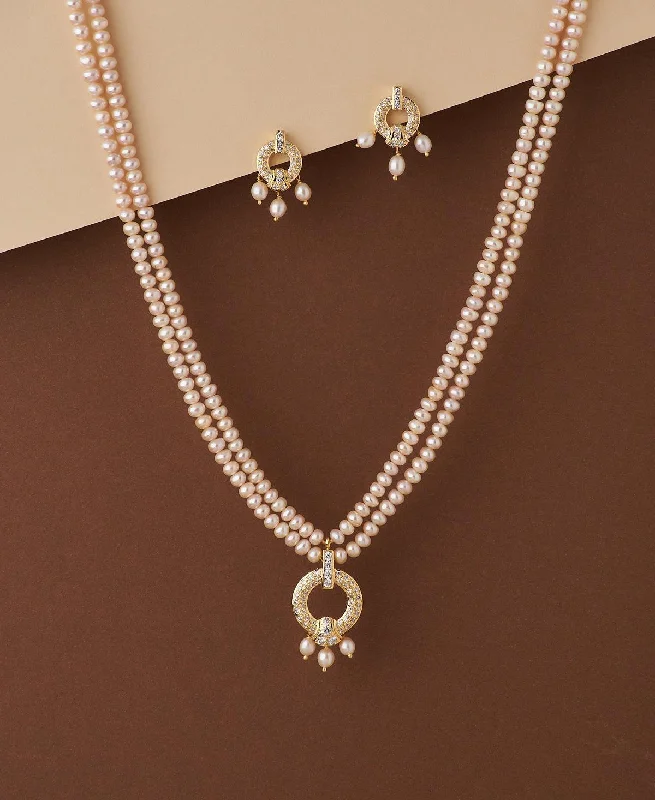 Women’s elegant necklace-Trendy Real Pearl Necklace Set