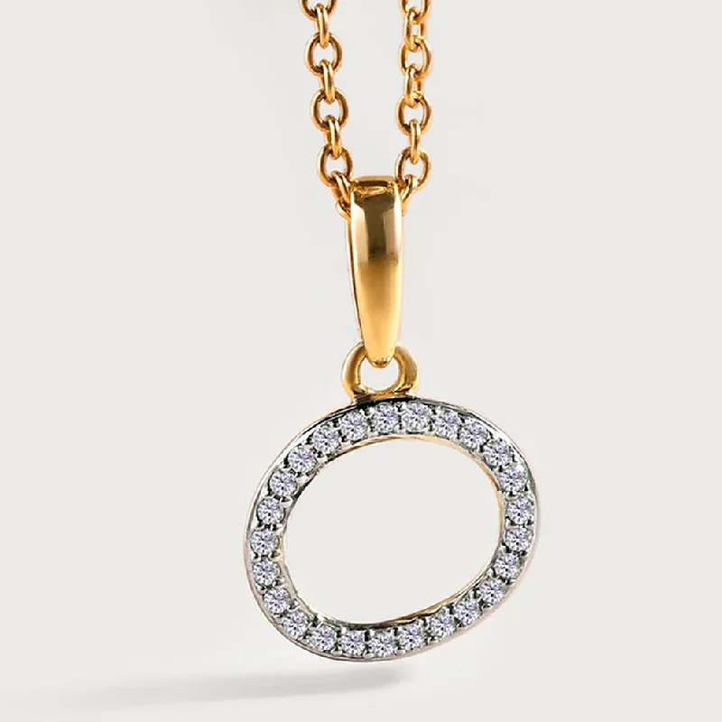 Women’s engraved pendant necklace-Versa Certified Diamond Pendant in 9K Gold, 0.25 cts. diamonds