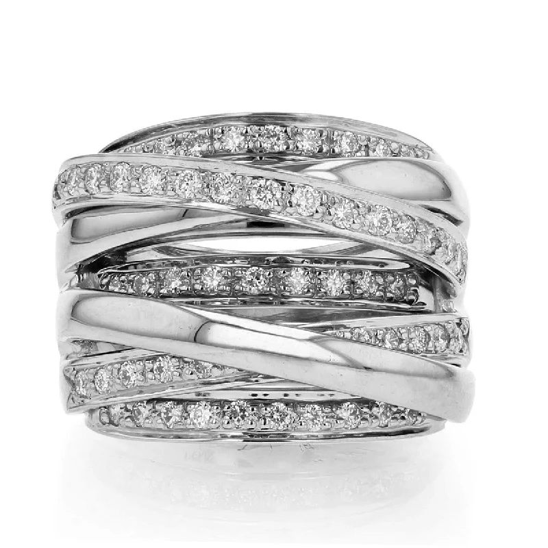 Women’s sparkling diamond engagement ring-14K Multi Row Diamond Band