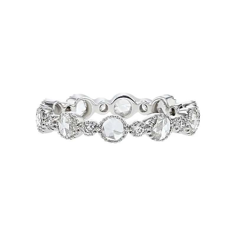 Women’s engagement ring with a diamond band-Cassie Rose Cut Diamond Band