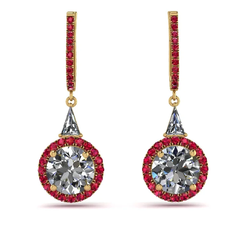 Women’s matching earrings set-Hidden Halo Diamond Earrings - Joanna No. 46