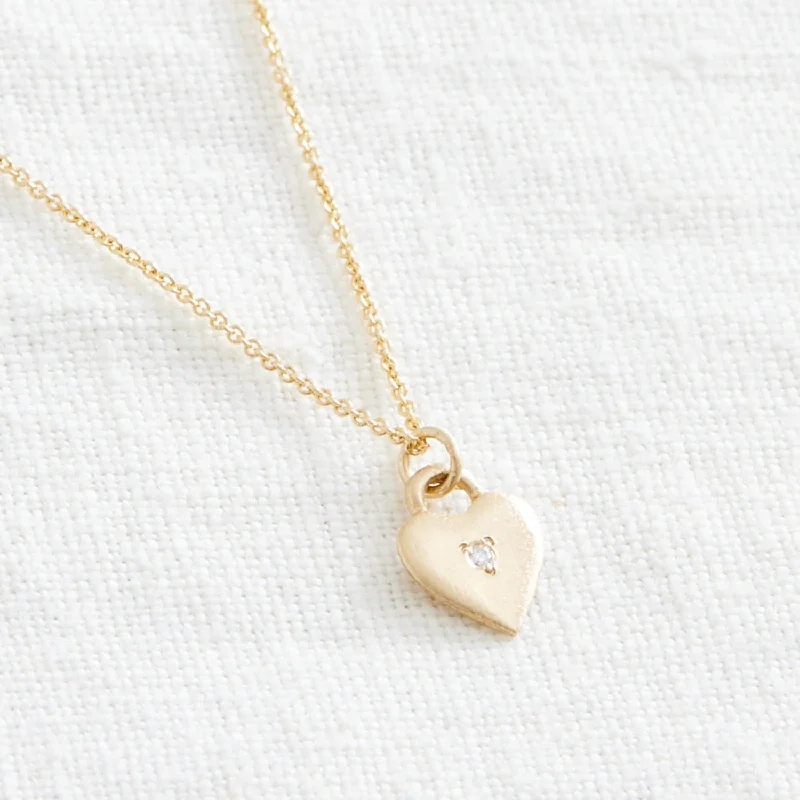 Women’s precious stone necklace-Love Diamond Necklace