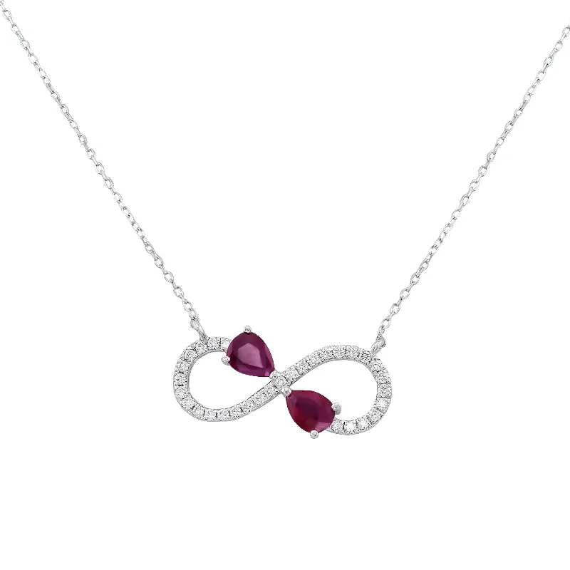 Women’s heart necklace-Infinite Ruby Necklace