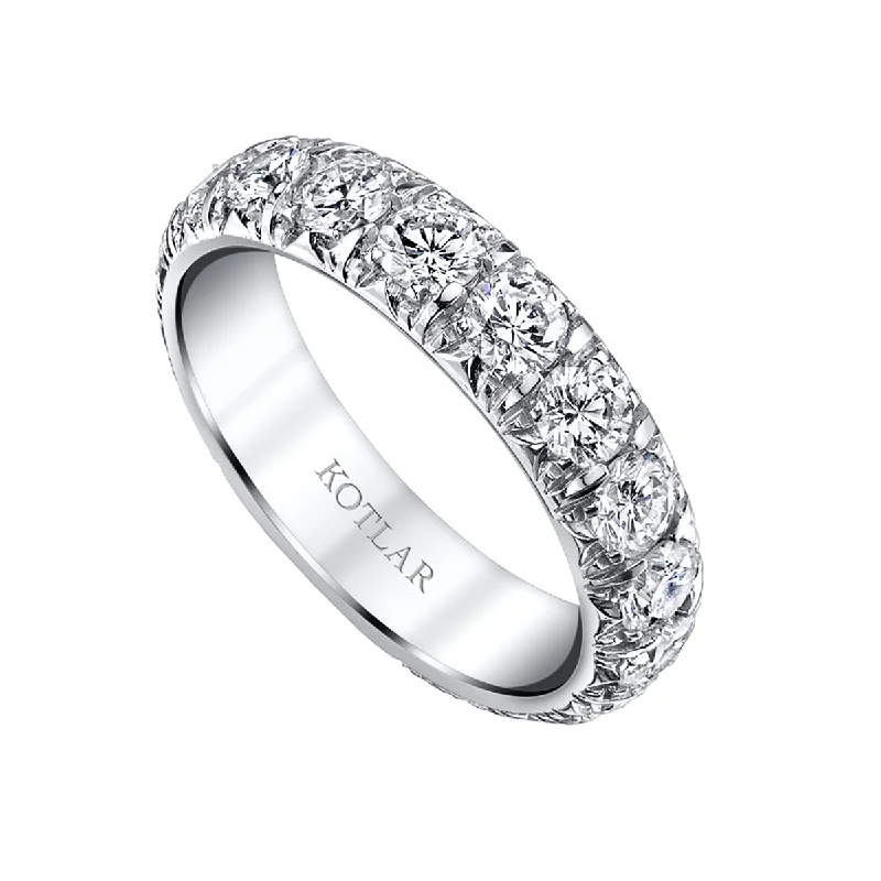 Women’s cushion-cut engagement ring set-French Cut Diamond Eternity Band