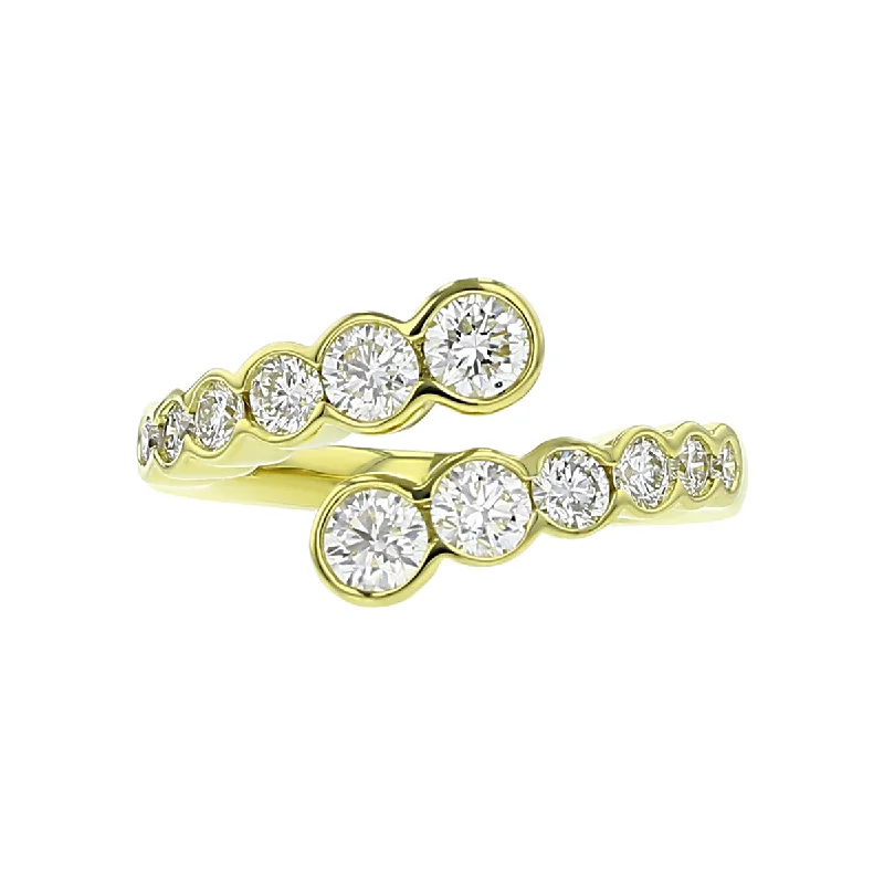 Women’s eternity engagement ring-Diamond Bypass Ring