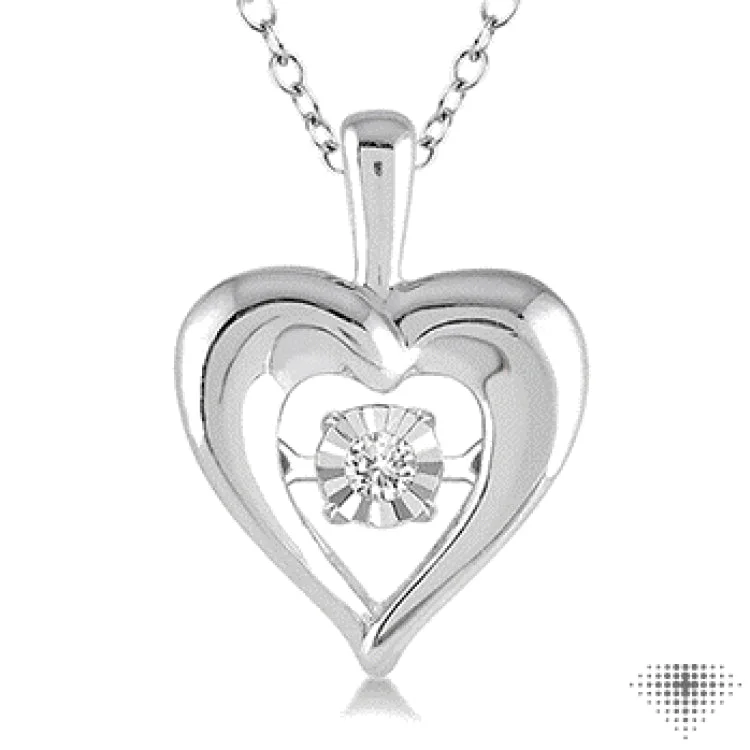 Women’s adjustable gold necklace-1/20 Ctw Diamond Emotion Pendant in Sterling Silver with Chain