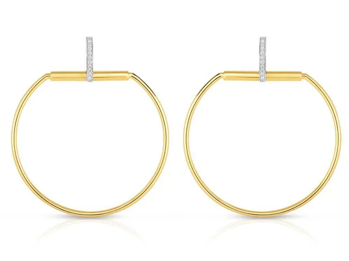 Women’s bohemian earrings-Classic Parisenne Diamond Drop Earrings in 18K Yellow and White Gold