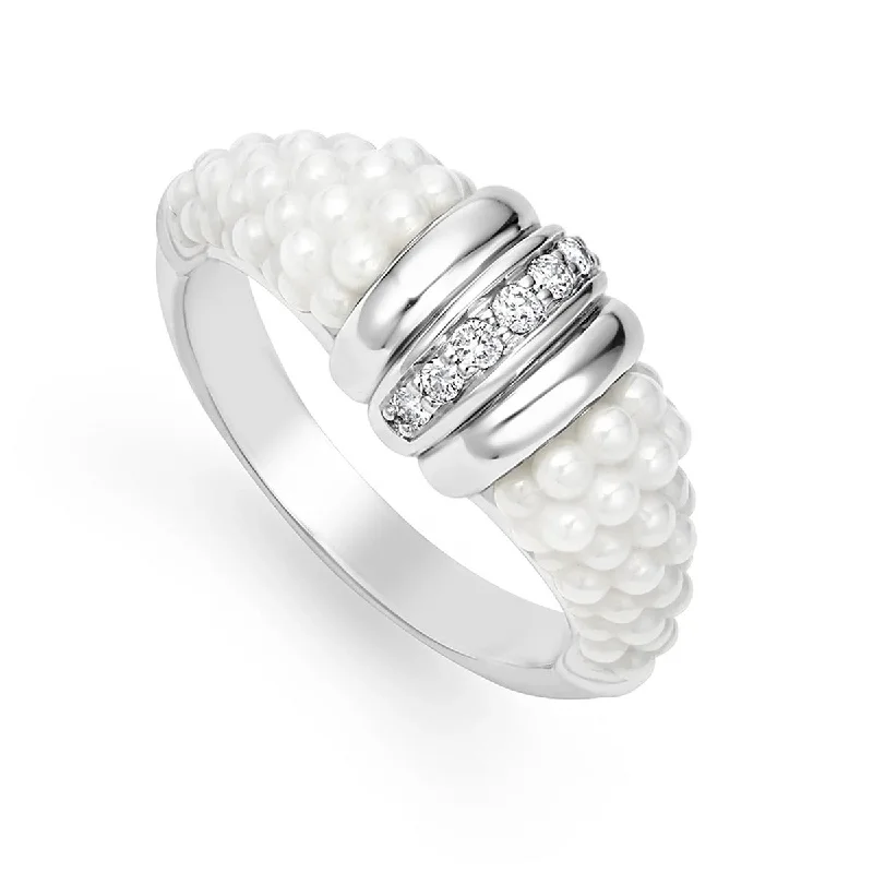 Women’s oval engagement ring-Ceramic Diamond Stacking Ring