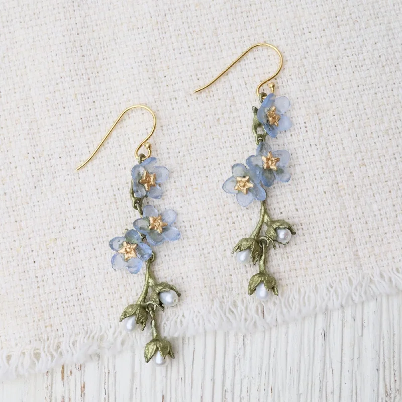 Women’s chunky earrings-Forget Me Not Flower Wire Earrings