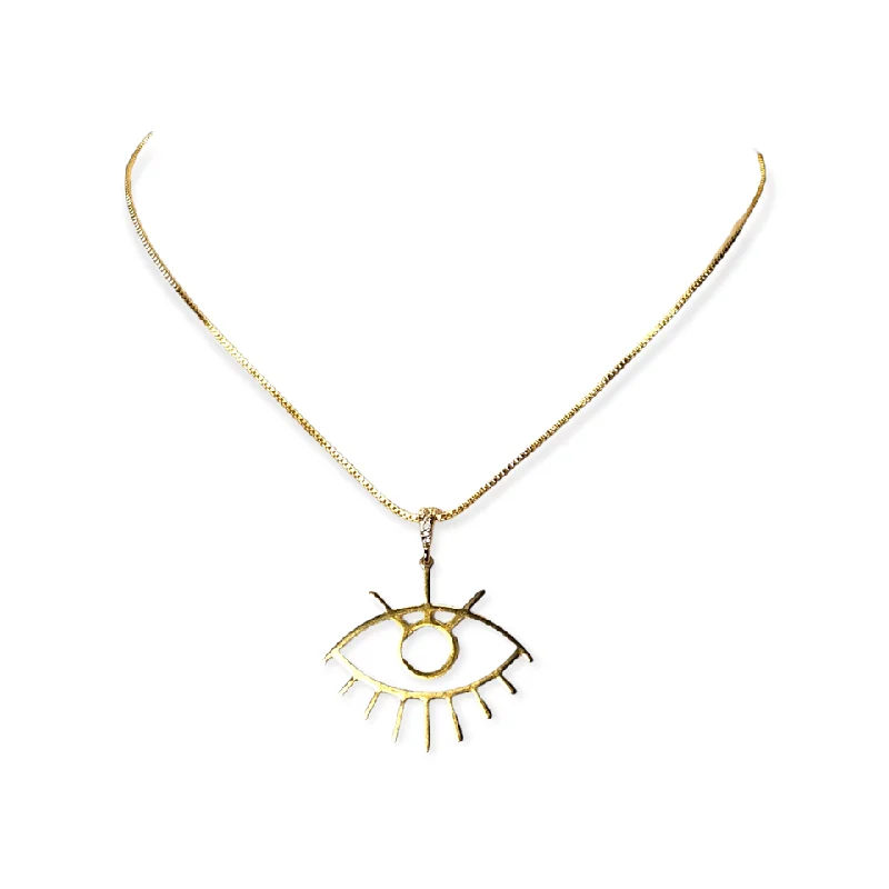 Women’s collar necklace-The Susan Gold Eye Necklace