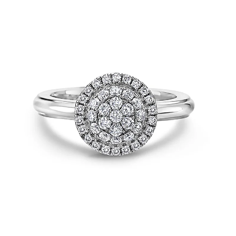 Women’s sparkling diamond engagement ring-Diamond Station Ring