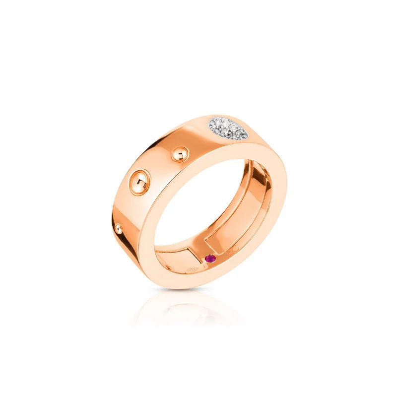 Women’s gold solitaire engagement ring-18K Gold and Diamond Pois Moi Luna Ring