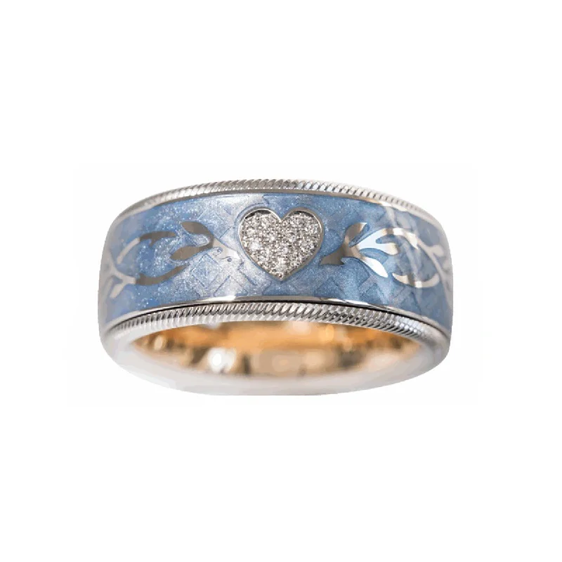 Women’s designer engagement ring-Diamond Heart Iceblue Ring