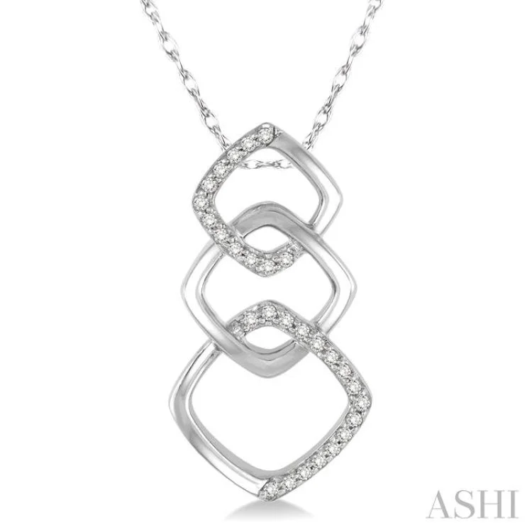 Women’s twisted gold necklace-1/6 Ctw Round Cut Diamond Fashion Pendant in 10K White Gold with Chain