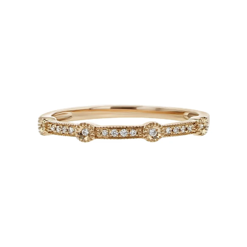 Women’s classic gold engagement ring-14K Rose Gold Diamond Band