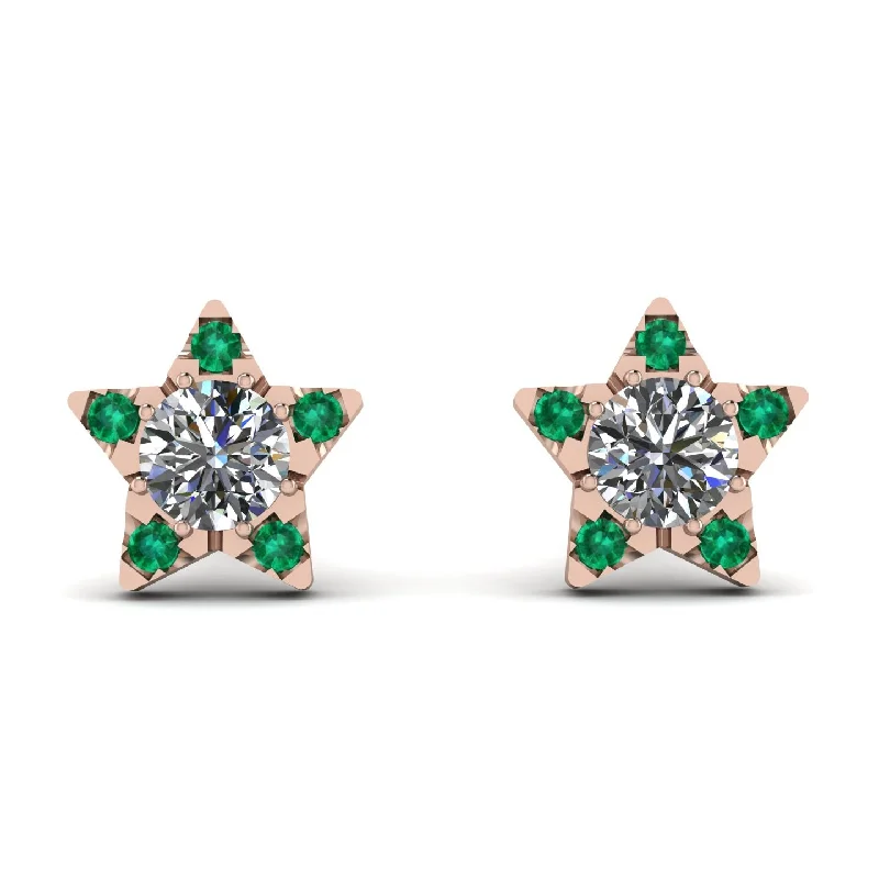 Women’s hoop earrings-Star Halo Diamond Earrings - Zelda No. 17