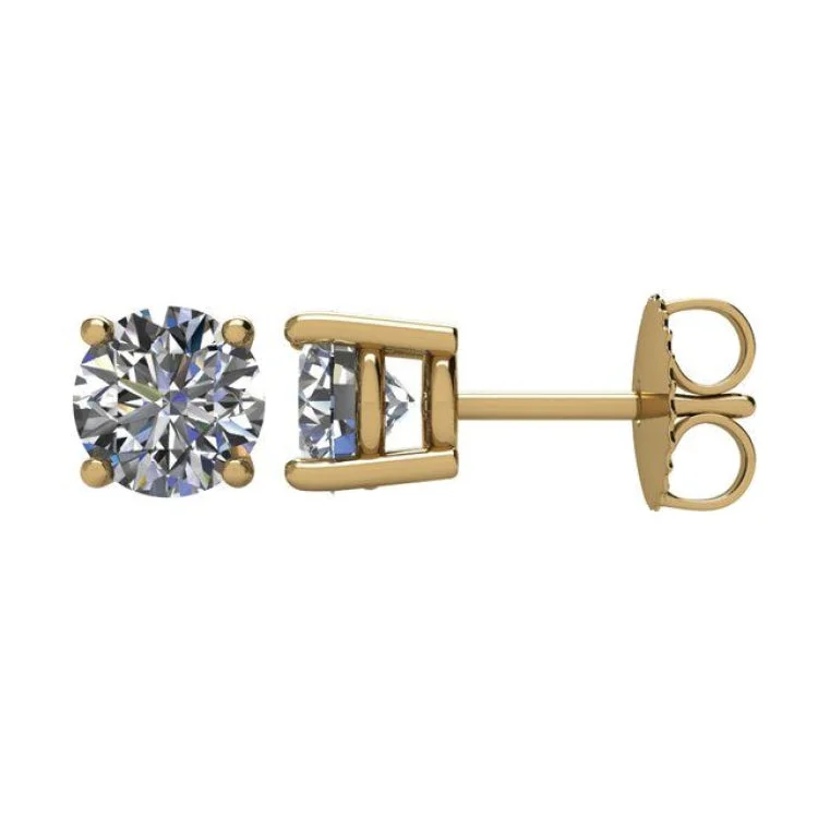 Women’s square earrings-14K Yellow 1 1/2 CTW Natural Diamond Stud Earrings