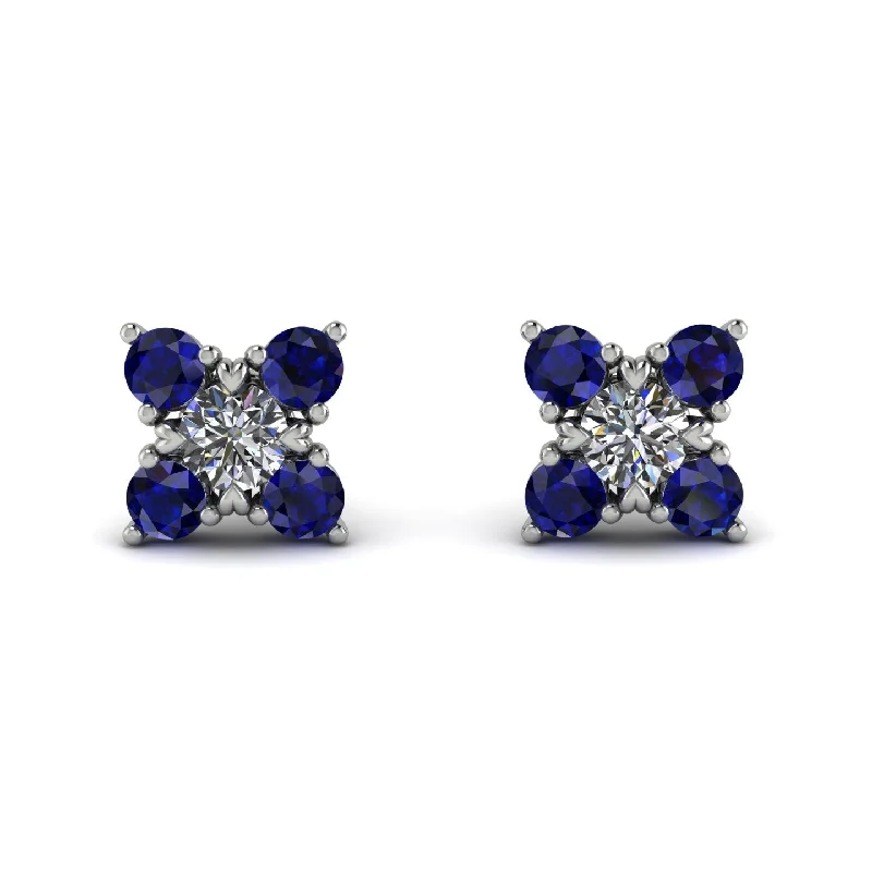 Women’s drop earrings-Geometrical 5 Diamonds Stud Earrings - Noa No. 63