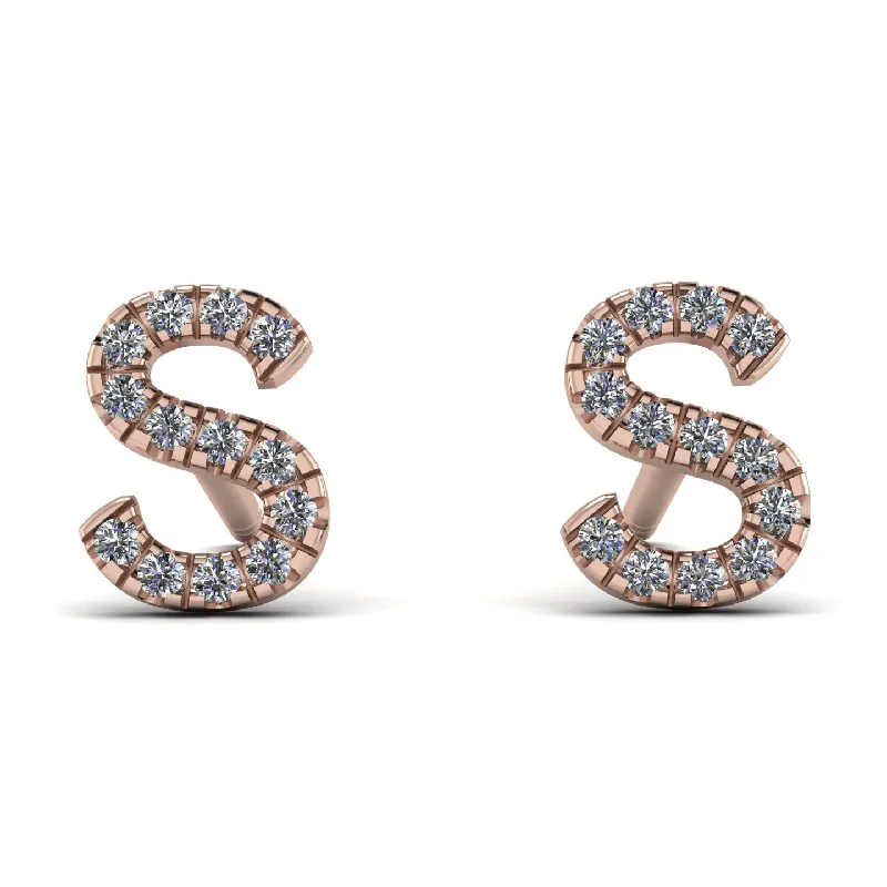 Women’s colored gemstone earrings-Personalised Initial Diamond Earrings - Gloria No. 2