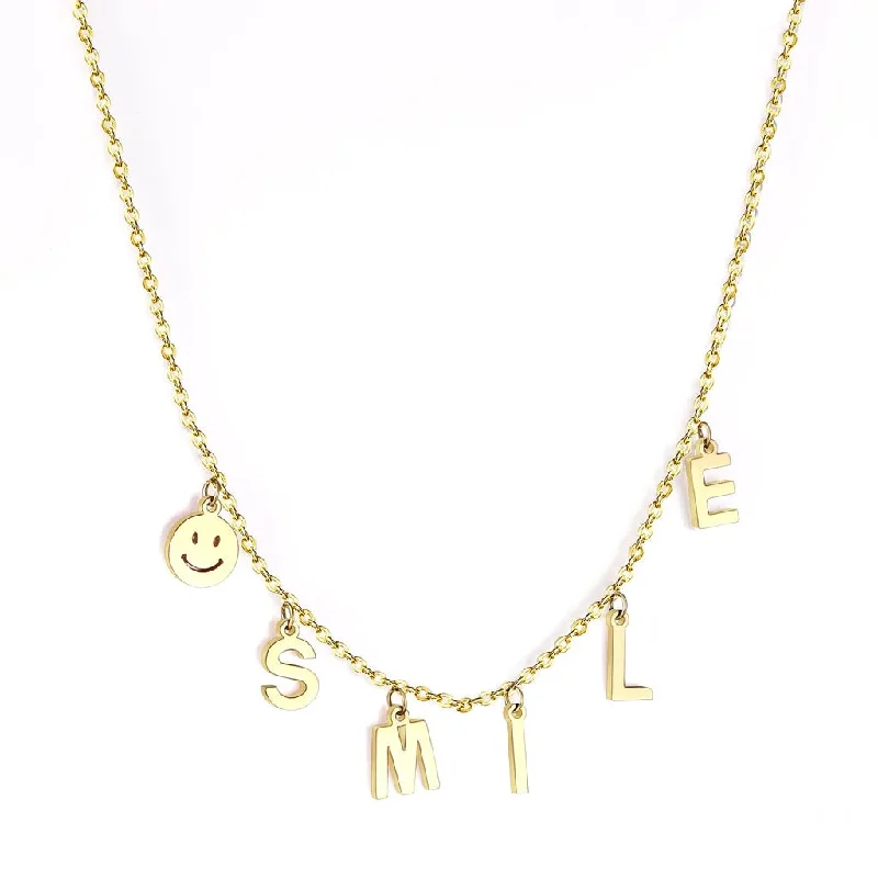 Women’s classic gold necklace-Gleaming SMILE Necklace