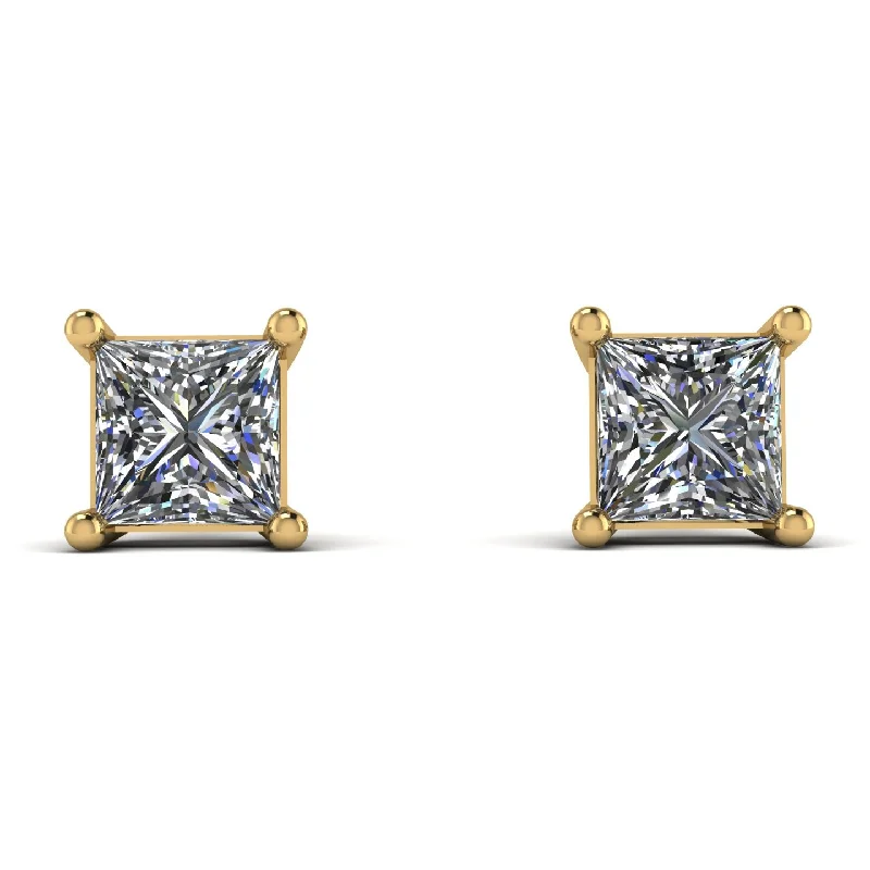 Women’s luxury diamond earrings-Princess Cut Stud Earrings - Kenia No. 1