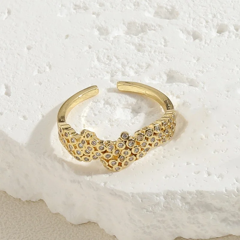 Geometric Zircon 14K Real Gold