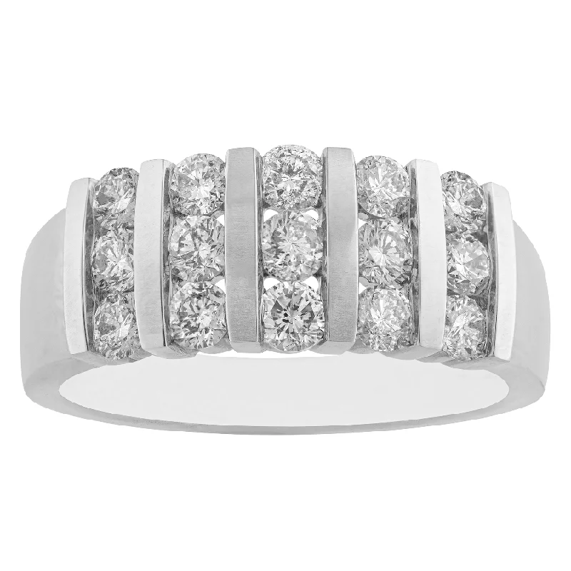 Women’s simple ring-10kt White Gold 1.00cttw Diamond Channel Ring