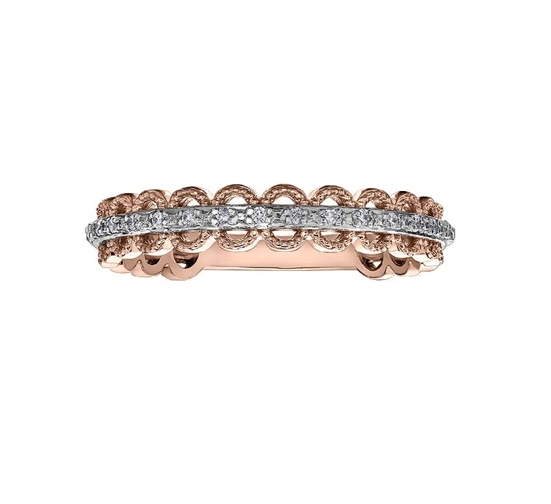 Women’s stackable ring-10kt Rose And White Gold Diamond Ring