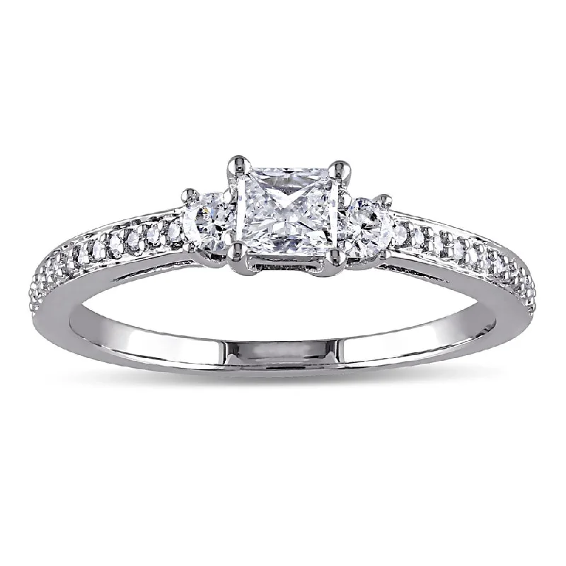 Women’s simple ring-Miadora 10k White Gold 1/2ct TDW Diamond Ring