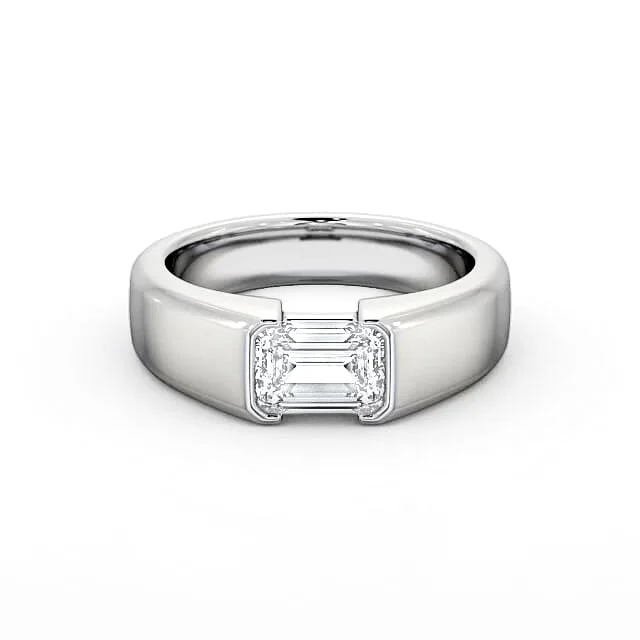 Women’s trendy ring-RSR-203 Premium Emerald Cut Original Moissanite Diamond Ring