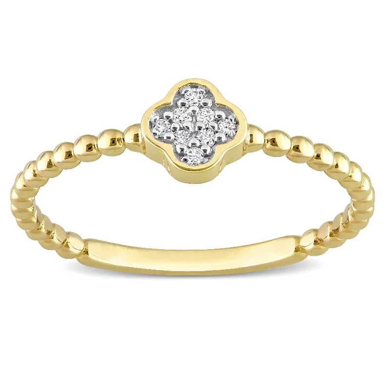 Women’s vintage engagement ring-Miadora Diamond Accent Cluster Ring in 14k Yellow Gold