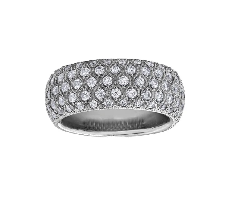 Women’s anniversary ring-10kt White Gold 1.00cttw Diamond Domed Pave Ring