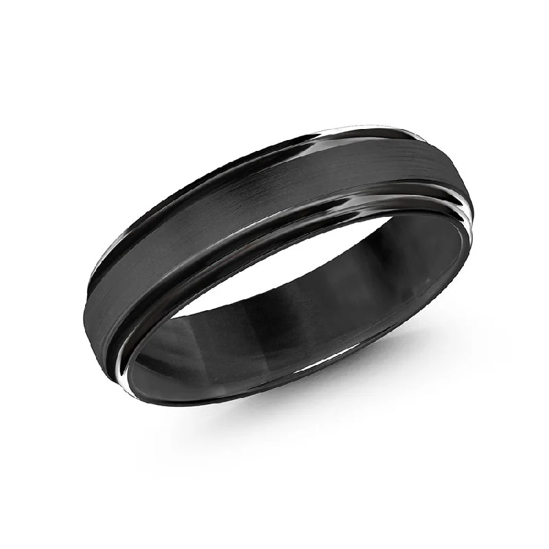 Women’s gold-plated ring-Black Cobalt 6mm Men's Ring