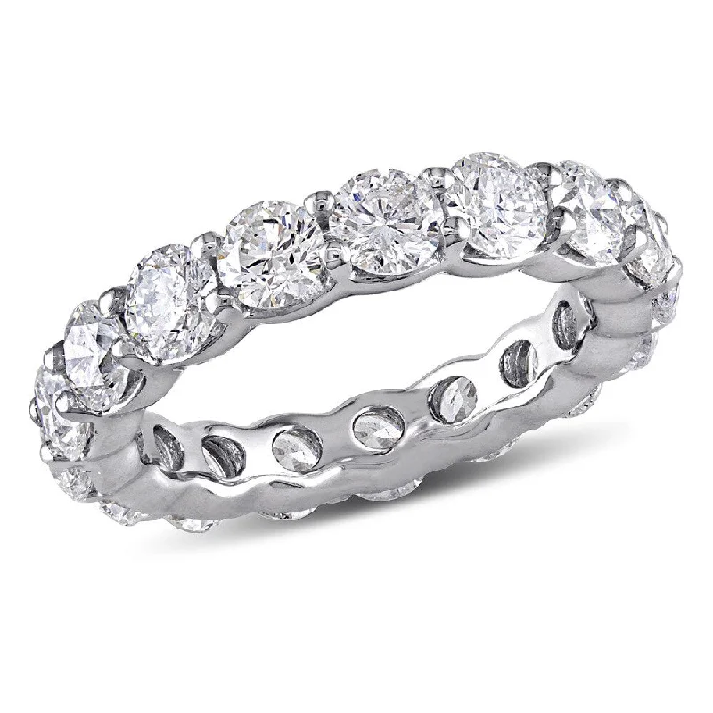 Women’s heart-shaped ring-Miadora Signature Collection 18k White Gold 4ct TDW Diamond Eternity Ring