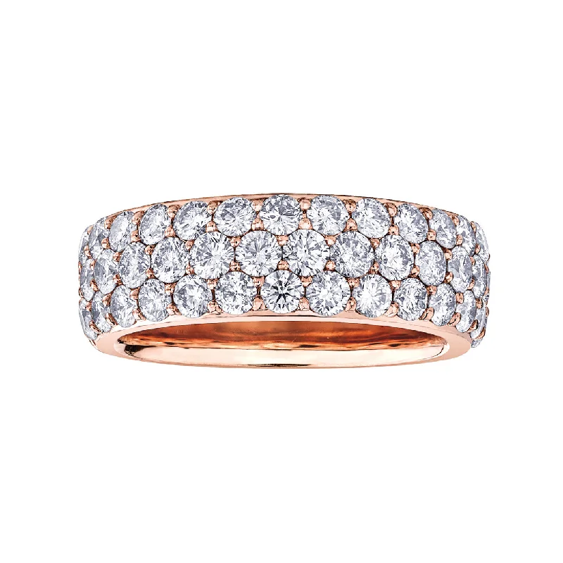 Women’s pearl-studded ring-10kt Rose Gold 2.00cttw Pave Diamond Ring