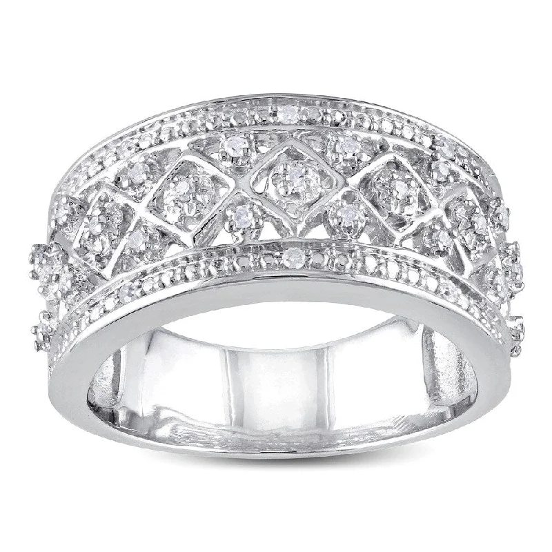 Women’s diamond ring-Miadora Sterling Silver 1/6ct TDW Diamond Ring