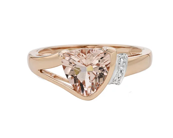 Women’s diamond ring-10kt Rose Gold Morganite and Diamonds Ring