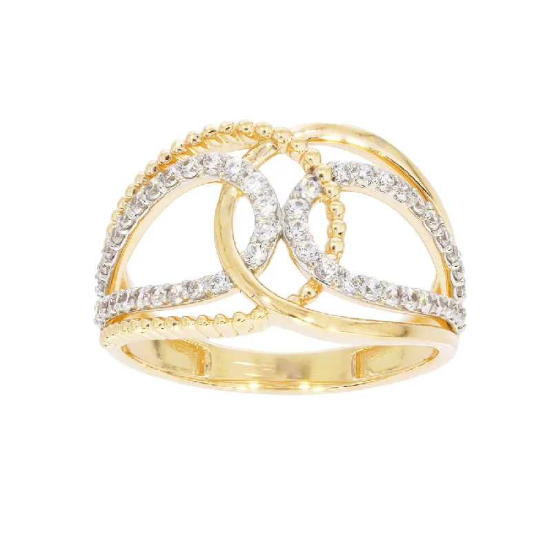 Women’s classic solitaire ring-10kt Yellow Gold Diamond Loop Design Ladies Ring